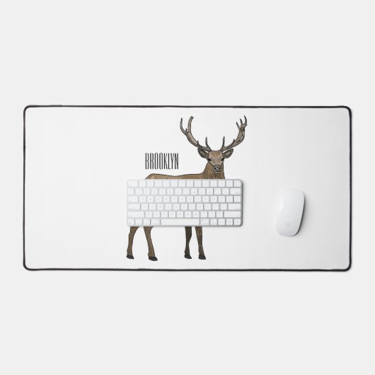 Afbeelding van cartoon van de Deer Bureaumat (Keyboard & Muis)