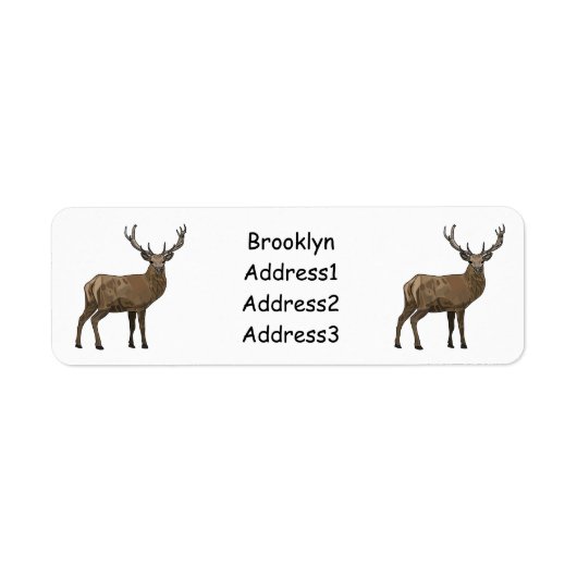 Afbeelding van cartoon van de Deer Etiket (Voorkant)