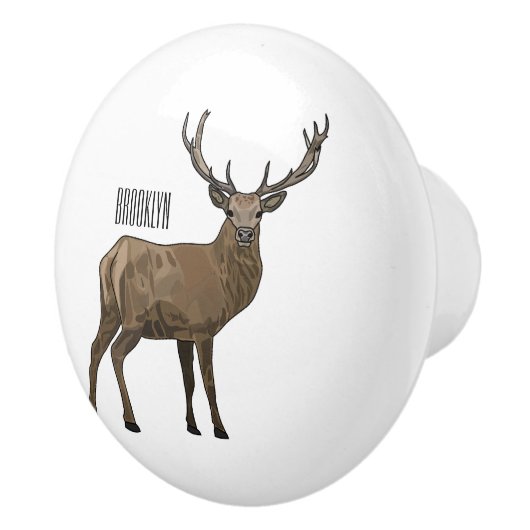 Afbeelding van cartoon van de Deer Keramische Knop (Rechts)