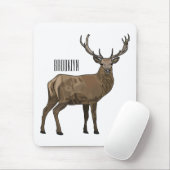 Afbeelding van cartoon van de Deer Muismat (Met muis)