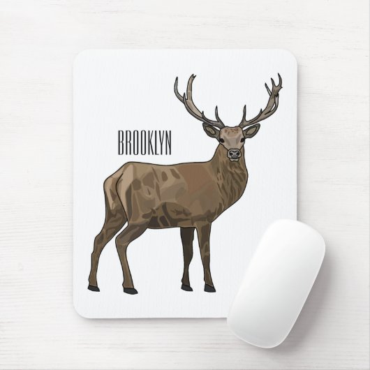 Afbeelding van cartoon van de Deer Muismat (Met muis)