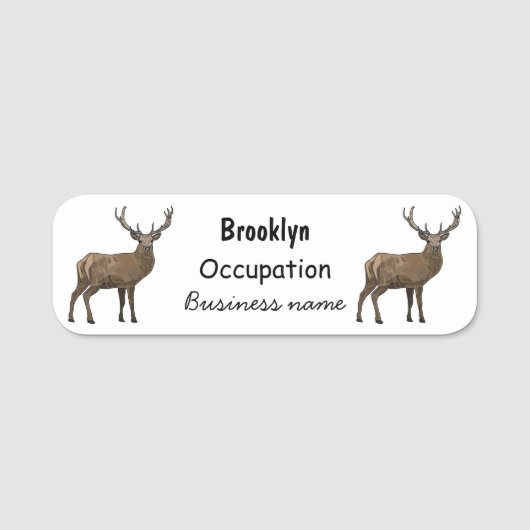 Afbeelding van cartoon van de Deer Naamplaatje (Voorkant)