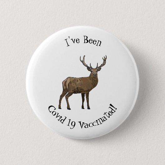 Afbeelding van cartoon van de Deer Ronde Button 5,7 Cm (Voorkant)