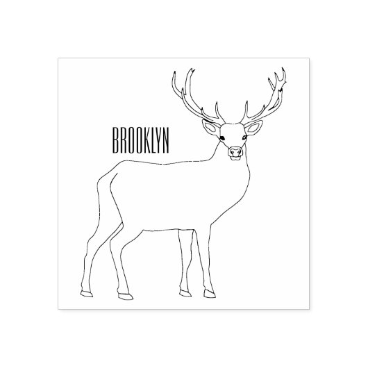 Afbeelding van cartoon van de Deer Rubberstempel (Afrduk)