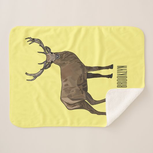 Afbeelding van cartoon van de Deer Sherpa Deken (Voorkant (horizontaal))