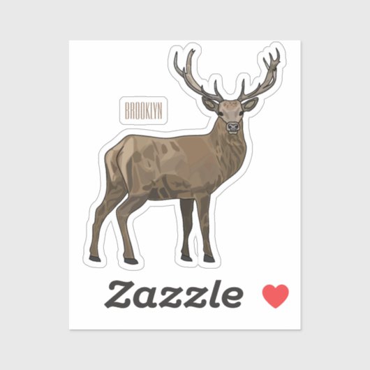 Afbeelding van cartoon van de Deer Sticker (Vel)