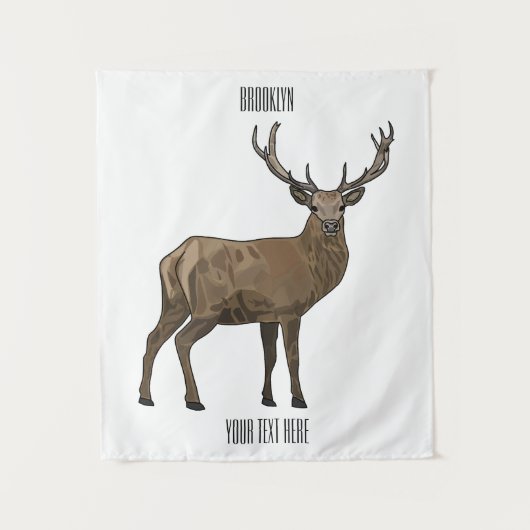 Afbeelding van cartoon van de Deer Wandkleed (Voorkant)