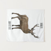 Afbeelding van cartoon van de Deer Wandkleed (Voorkant (horizontaal))