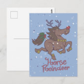 Afbeelding van cartoon van paarden briefkaart (Voorkant / Achterkant)