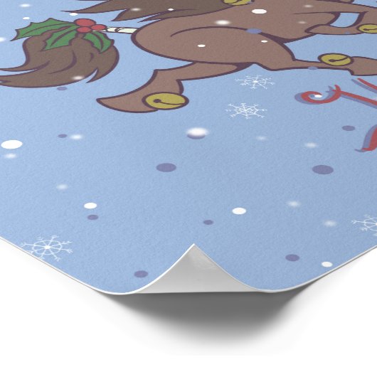 Afbeelding van cartoon van paarden poster (Hoek)