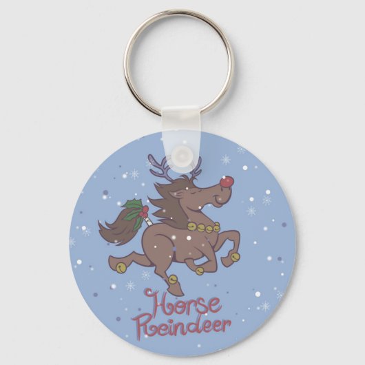 Afbeelding van cartoon van paarden sleutelhanger (Voorkant)
