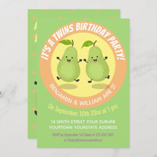 Afbeelding van cartoon van paardenpeertouw kaart (Voorkant / Achterkant)