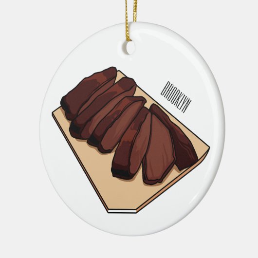 Afbeelding van cartoon van rundvlees keramisch ornament (Links)