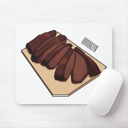 Afbeelding van cartoon van rundvlees muismat (Met muis)