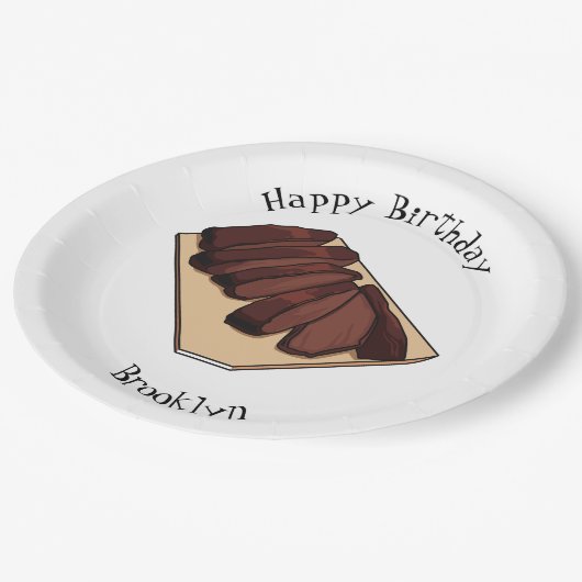 Afbeelding van cartoon van rundvlees papieren bordje (Gekanteld)