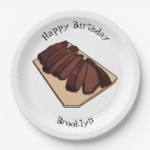 Afbeelding van cartoon van rundvlees papieren bordje (Voorkant)