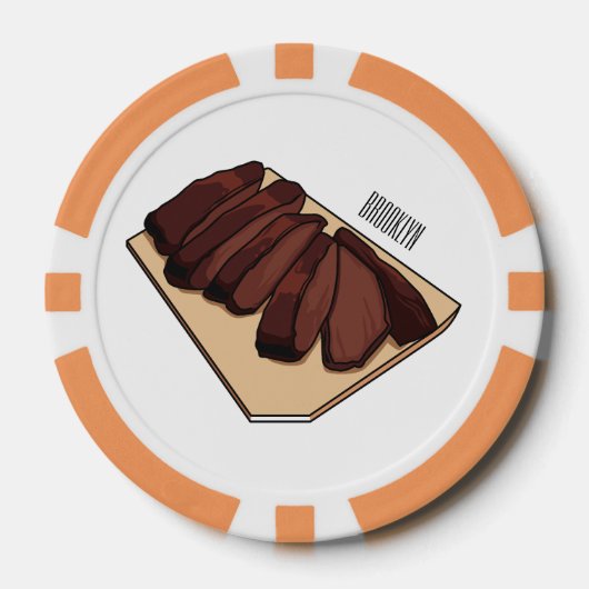 Afbeelding van cartoon van rundvlees poker chips (Voorkant)
