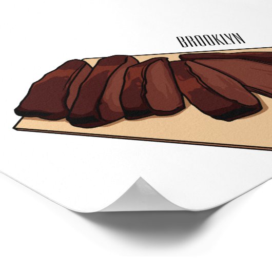 Afbeelding van cartoon van rundvlees poster (Hoek)