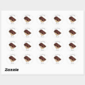 Afbeelding van cartoon van rundvlees ronde sticker (Vel)