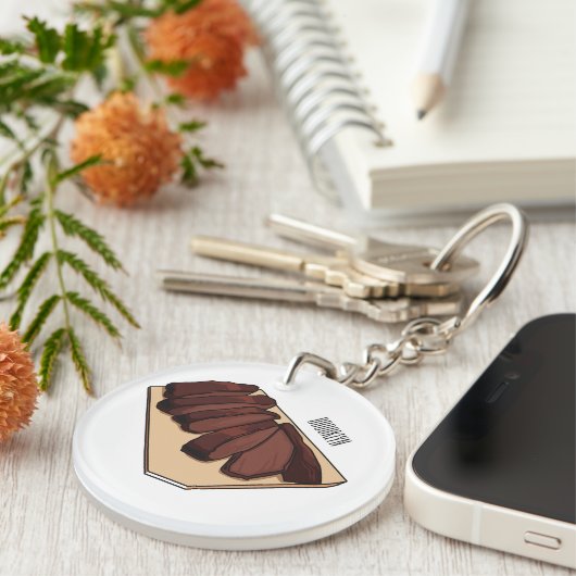 Afbeelding van cartoon van rundvlees sleutelhanger (Voorkant Rechts)