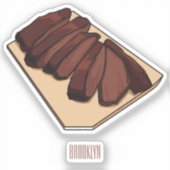 Afbeelding van cartoon van rundvlees sticker (Voorkant)