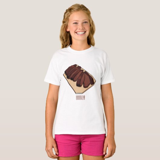 Afbeelding van cartoon van rundvlees t-shirt (Voorkant volledig)
