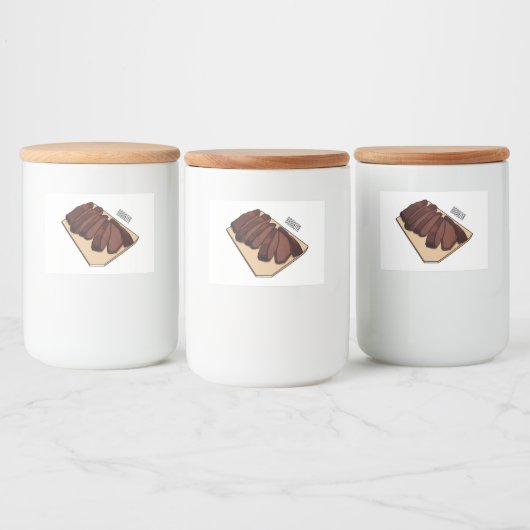 Afbeelding van cartoon van rundvlees voedselcontainer etiket (Flessen)