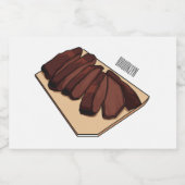 Afbeelding van cartoon van rundvlees voedselcontainer etiket (Enkel label)