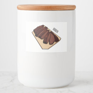 Afbeelding van cartoon van rundvlees voedselcontainer etiket