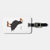 Afbeelding van cartoon van tufvogel bagagelabel (Voorkant horizontaal)