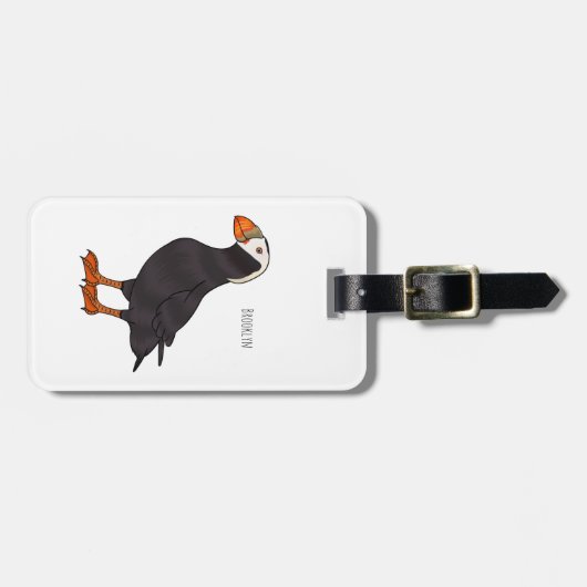 Afbeelding van cartoon van tufvogel bagagelabel (Voorkant horizontaal)