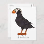 Afbeelding van cartoon van tufvogel briefkaart (Voorkant / Achterkant)
