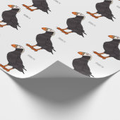 Afbeelding van cartoon van tufvogel cadeaupapier (Hoek)