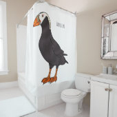 Afbeelding van cartoon van tufvogel douchegordijn (In situ)