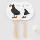 Afbeelding van cartoon van tufvogel handwaaier (Voorkant en achterkant)