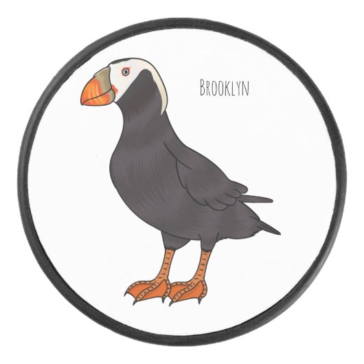 Afbeelding van cartoon van tufvogel hockey puck (Voorkant)