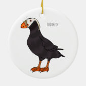 Afbeelding van cartoon van tufvogel keramisch ornament (Achterkant)