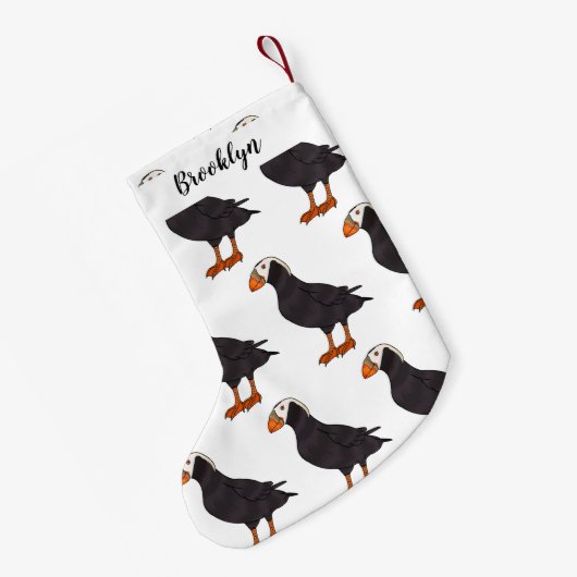 Afbeelding van cartoon van tufvogel kleine kerstsok (Achterkant (Hangend))