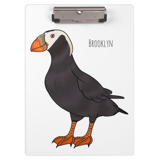 Afbeelding van cartoon van tufvogel klembord (Voorkant)
