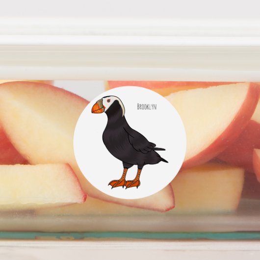 Afbeelding van cartoon van tufvogel labels (Aangebracht)