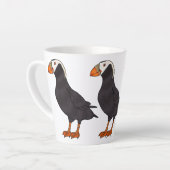 Afbeelding van cartoon van tufvogel latte mok (Linkerhoek)