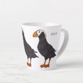 Afbeelding van cartoon van tufvogel latte mok (Rechterhoek)