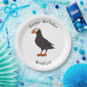 Afbeelding van cartoon van tufvogel papieren bordje (Feest)