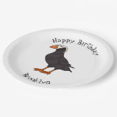 Afbeelding van cartoon van tufvogel papieren bordje (Gekanteld)
