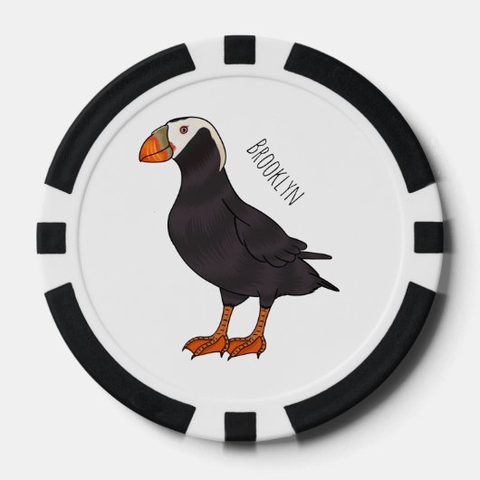 Afbeelding van cartoon van tufvogel poker chips (Voorkant)