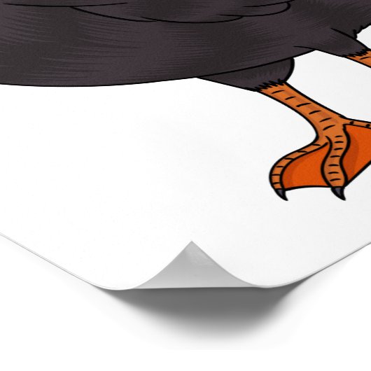 Afbeelding van cartoon van tufvogel poster (Hoek)