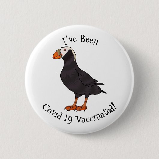 Afbeelding van cartoon van tufvogel ronde button 5,7 cm (Voorkant)