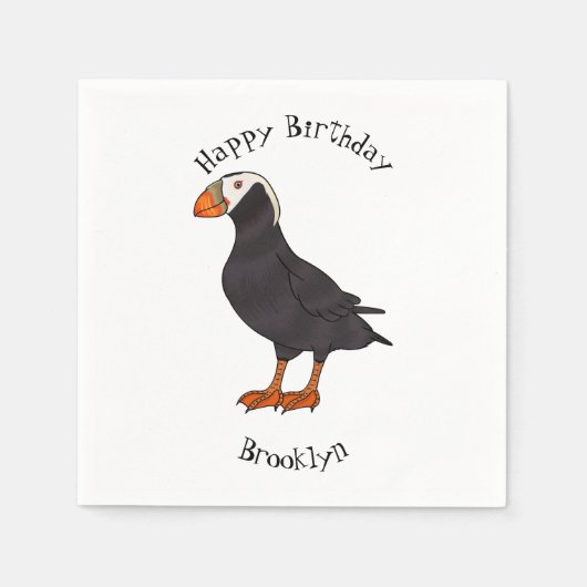 Afbeelding van cartoon van tufvogel servet (Voorkant)