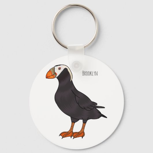 Afbeelding van cartoon van tufvogel sleutelhanger (Voorkant)
