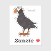 Afbeelding van cartoon van tufvogel sticker (Vel)